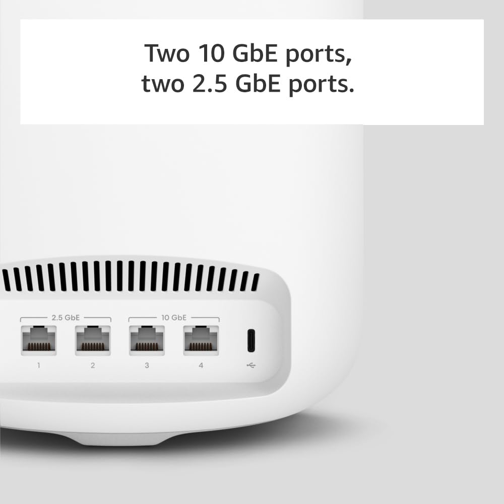 Wi-Fi 7 Mesh Router System with 10 Gbps Ethernet, Wide Coverage, High Device Capacity – 2-Pack