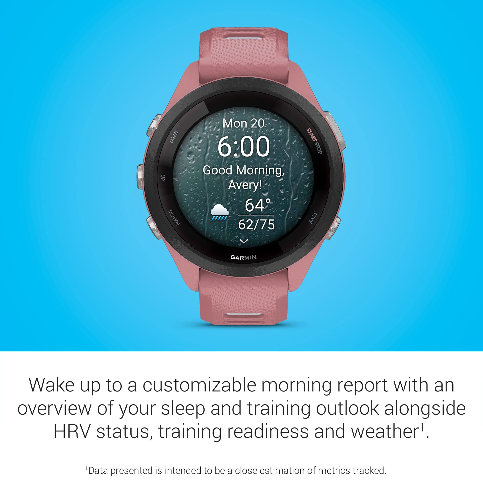 Running Smartwatch with 1.1" AMOLED Display, Training Metrics, Recovery Insights, GPS – Pink/Gray