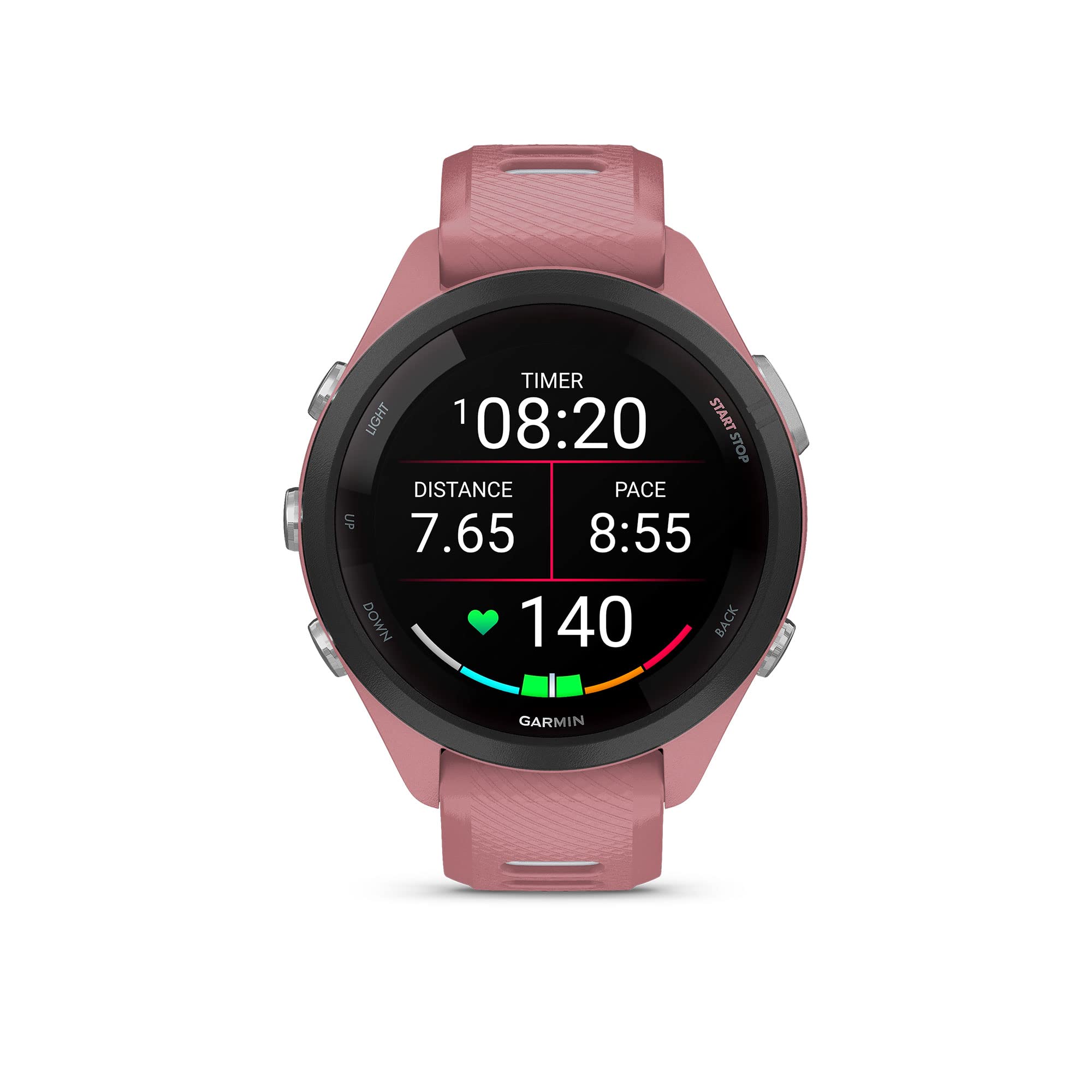 Running Smartwatch with 1.1" AMOLED Display, Training Metrics, Recovery Insights, GPS – Pink/Gray