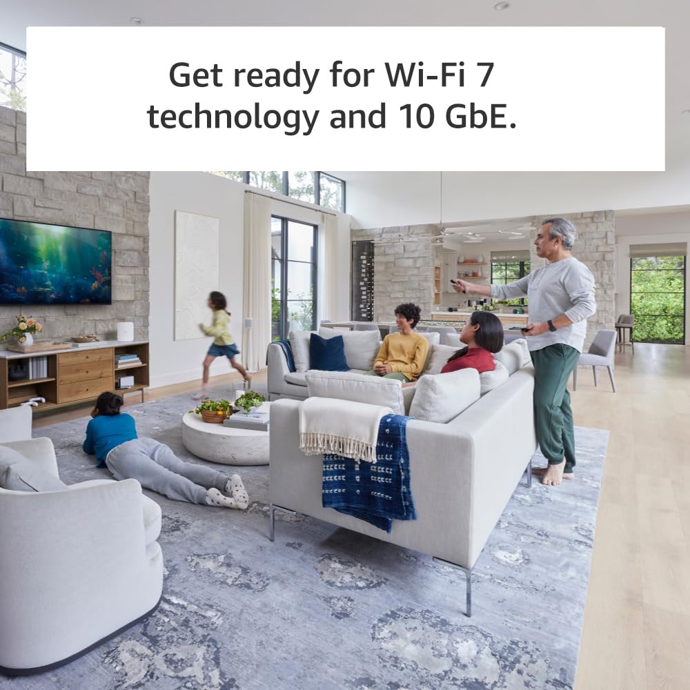Wi-Fi 7 Mesh Router System with 10 Gbps Ethernet, Wide Coverage, High Device Capacity – 2-Pack