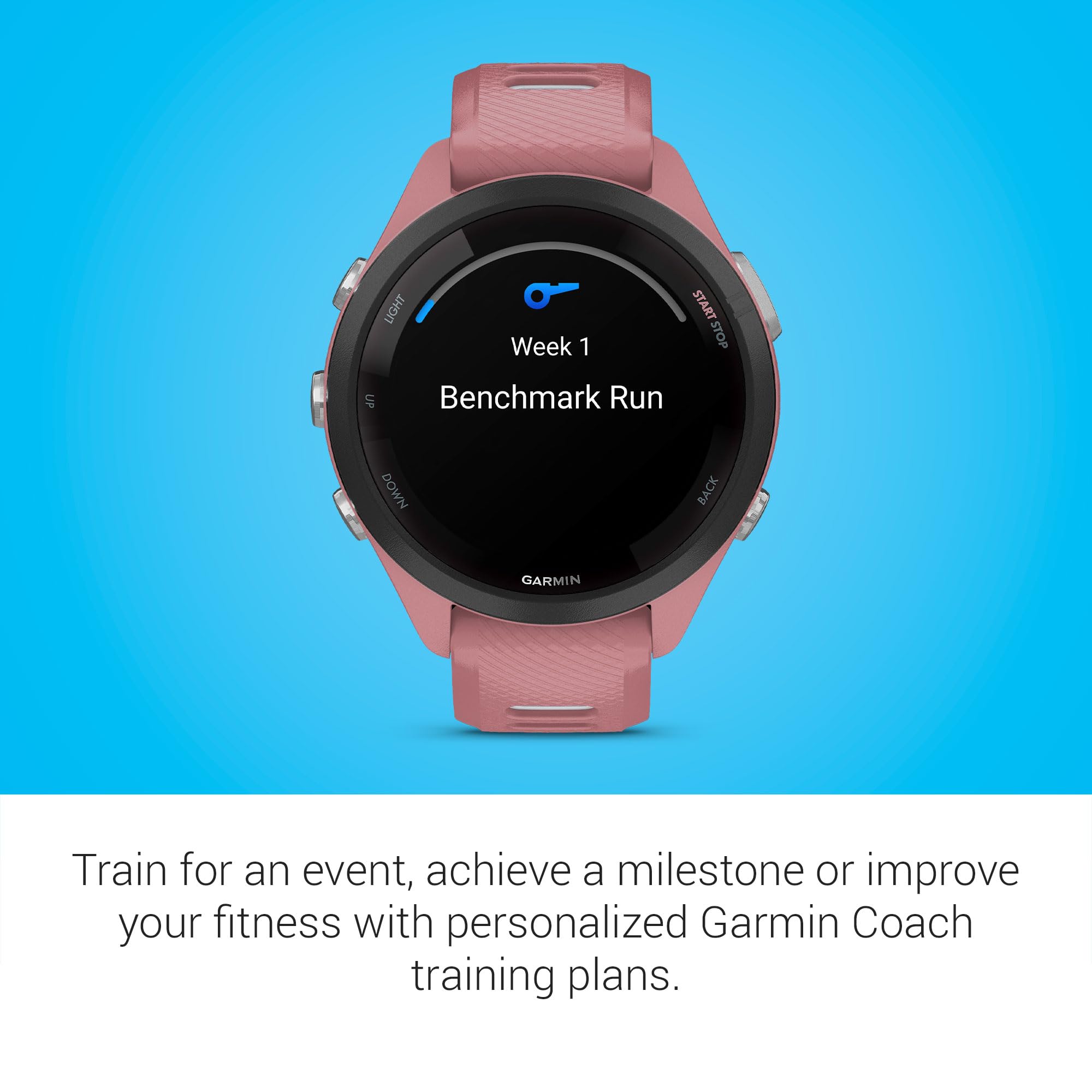 Running Smartwatch with 1.1" AMOLED Display, Training Metrics, Recovery Insights, GPS – Pink/Gray